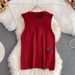 K Long-sleeved Suit With White Shirt, Sweater, Waistcoat, Age-reducing Loose Knitted Vest, Two-piece Set For Women_ecoleips.com