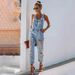 Cross-Border European And American Jeans Women In Stock Light Blue Ripped Overalls SHEIN Foreign Trade_ecoleips.com
