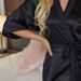 Aria Basics European American Foreign Trade Mid-sleeve Women's Robe, Summer Short Cardigan With Ties Tassels, Bathrobe And Sleepwear_ecoleips.com