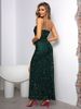 2023 Summer Fashion New Sexy One Shoulder Slit Thigh Sequin Dress_ecoleips.com