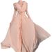 Women's Elegant V Neck Halter Ruffled Backless Flowy Maxi Dress – Beach Resort Gown_ecoleips.com
