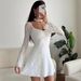 New Arrival Women's Dress Sexy Square Collar Lace Long Sleeve Slim Waist Hip Wrap Bodycon Dress For Fashion Ladies_ecoleips.com
