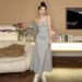 Autumn New Korean Fashion + Cardigan Two-Piece Set Maternity Dress_ecoleips.com