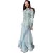 Women's Printed Short Sleeve Dress - Slim Fit Floral Maxi Dress For Spring & Fall (Dusty Pink/Navy Blue, S-Xxl)_ecoleips.com