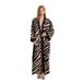Aria Basics Pearl Chiffon Nightgown For Women, Summer Cover-up, WB Cross-border European And American Lace Long-sleeve Zebra Print_ecoleips.com
