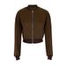 AD652 Autumn New Round Neck Space Layer Loose Short Long Sleeve Jacket Zipper Cardigan Sports Top Sweatshirt_ecoleips.com