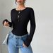 Voya Women's T-shirt With Round Neck, Slim Fit And Versatile Interior, Base Top, Summer Short Sleeved T-shirt For Women_ecoleips.com