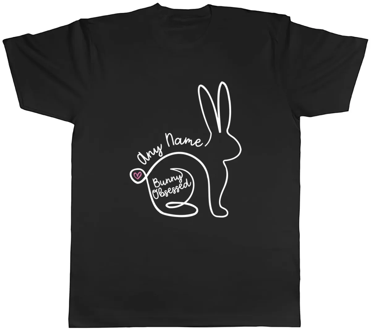 Women's T-Shirts Personalised Any Name Bunny Obsessed Rabbit Lover Mens T-Shirt Tee Gift Top_ecoleips.com