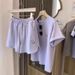 Women's Casual Smiley Print Short Sleeve T-Shirt & Shorts Set - Loose Fit Korean Style Summer Outfit_ecoleips.com