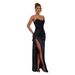 Women's Sexy Sequin Wrap Top With Hip Wrap And Half-Length Slit Long Skirt Casual Elegant Fashion Splicing Design For Winter_ecoleips.com