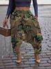 Women's Clothing Trendy Camouflage Ripped Harem Pants For Women Loose Street Style Drop Crotch Distressed And Ripped_ecoleips.com