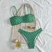 2026 New Printed Triangle Cup Bikini Top Bottom Two Piece Swimsuit Women's Tie up European American Style INS Hot Spring Swimwear_ecoleips.com