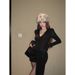 American Style Spicy Girl Elegant Slim V-Neck Long Sleeve One-Piece T-Shirt Women Winter Tie-Up Bodycon Skirt Two-Piece_ecoleips.com