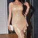 2024 New European And American Women's Clothing Dress Sequin Long Sleeve Irregular Long Dress Elegant Evening Dress_ecoleips.com