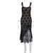 Women Fashion Sexy Lace Suspender Dress Slim Fitting See Through Slit High End Elegant Temperament Dress For Ladies_ecoleips.com