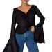 This Long-Sleeved Shirt With A V-Neck And Ruffled Design Is Fashionable, Individualistic, And Elegant, Making It Versati_ecoleips.com