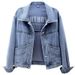 Retro Denim Jacket Women's Autumn New Short Style Loose Design Embroidery Casual Versatile Jacket Top_ecoleips.com
