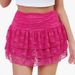 Bohemian Lace Tiered Mini Skirt – Low Waist Sexy Summer Skirt For Women, Floral Embroidery, Stretchy & Comfortable_ecoleips.com