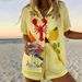 Summer Vacation Style Women's Clothing Set Printed Collared Short Sleeve Shirt And Shorts_ecoleips.com
