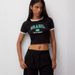 Women's Clothing Fashion Letter Flag Print Round Neck T Shirt Personality Pullover Trendy Short Sleeved T Shirt Top_ecoleips.com