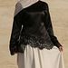 Women's Fashion Round Neck Long Sleeve Blouse With Asymmetric Hem And Lace Detail - Solid Color Basic Top For Daily Wear_ecoleips.com