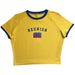 Foreign Trade European And American Style Slim Fit Women's Summer New Style Flag Letter Print Hot Girl Cropped Short Sleeve T Shirt Wholesale_ecoleips.com