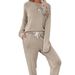 2024 Fall/Winter New Two-Piece Home Wear European American Casual Long-Sleeve T-Shirt And Pants Set For Women_ecoleips.com