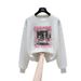 Women's Retro Chinese Style Fleece Lined Thickened round Neck Sweater Autumn/Winter 2023 Korean Lazy Style No Hood_ecoleips.com