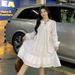 Autumn New Korean Fashion Camellia Long Sleeve Maternity Dress With Belt_ecoleips.com