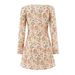 European And American Style Floral Long-sleeve Dress, New Autumn Model, Round Neck, Bow Tie, Waist-cinching, Slim-fit_ecoleips.com