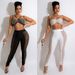 Voya Women's Sexy European American Style Rhinestone Vest And Mesh Two-piece Nightclub Outfit_ecoleips.com
