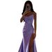 Aria Basics Aria Basics 2024 Spring New Strapless Ruched Slit Satin European And American Sexy Slim Fit Bodycon Dress_ecoleips.com