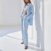2026 New Spring Women's Clothing, Cross-Border European American Fashion , Casual Solid Color Simple Shirt And Pants_ecoleips.com