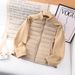 girl Girl 2025 Autumn Winter New Style Slim Waist Patchwork Down Cotton Jacket Stand Collar Slimming Inner Liner Outdoor Thick_ecoleips.com