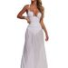 Elegant One-Piece Swimsuit With Long Cover-Up Dress, Solid Color Bikini Set For Women, Beach Vacation Essentials_ecoleips.com