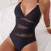 Aria Basics 2024 New European And American Cross-Border Two-Piece Bikini Slim-Fit Sexy Mesh Patchwork Women's Swimwear_ecoleips.com