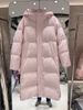 girl Girl 2025 Winter New Long Over-the-Knee Down Jacket For Women, White Duck Down, Thickened, Hooded, Loose Fit, Student Chinese_ecoleips.com