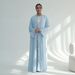 Elegant Embellished Cardigan Long Robe Coat V-Neck 3D Floral Trim Lightweight Polyester for Work Travel Modest plus Size Women's Clothing_ecoleips.com