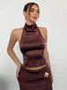 Women's Slim Fit Halter Neck Top Sexy Backless High Neck Versatile Fashionable Solid Color European And American Style New_ecoleips.com