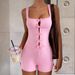 Voya Women's Pink Pure Desire Fashion Set, Slim Fit Vest Shorts Two-piece Set_ecoleips.com