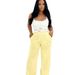 Tw693 European And American Fashion Design Label Sports Vest Women's High-Waisted Drawstring Wide-Leg Pants_ecoleips.com