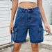 Women's Clothing Women's Summer New Fashion Washed Denim Workwear Shorts_ecoleips.com