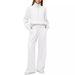 Aria Basics Aria Basics European American Cross-border Women's Two-piece Set: Oversized Half-zip Sweatshirt And Wide-leg Sweatpants Casual Solid_ecoleips.com