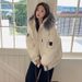 girl American Retro Workwear Parka Jacket Women's Winter 2025 New Super Stylish Large Fur Collar Cotton Coat_ecoleips.com