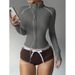 Women’s Slim-Fit Zip-Up Running Jacket – Color-Block Long Sleeve Yoga Top (Navy/Lavender/Beige/Black) – Moisture-Wicking & Stretchable_ecoleips.com