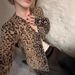 New Versatile American Style Leopard Print V-Neck Knitted Cardigan Hot Girl Sweater Coat Soft Fuzzy 4146_ecoleips.com