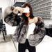 Faux Fur Coat Women’s Short Jacket – Fashionable Fox Fur Imitation Outerwear (Silver Fox, Square Neck/V-Neck, Polyester Blend)_ecoleips.com