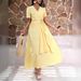 Elegant A-Line Midi Dress With Flowy Skirt – Minimalist V-Neck Dress For Work & Everyday Wear Breathable & Eco-Friendly_ecoleips.com