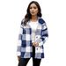 Women's Clothing Women's Plush Flannel Shacket – Oversized Checkered Coat With Button Front & Pockets_ecoleips.com