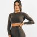 Women's Fitness Sportswear Long Sleeve Pants Set Smooth Handle Jacquard Seamless Active Wear For Women_ecoleips.com